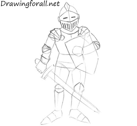 This tutorial will help you learn to draw the shapes and details required for a simple knight. How to Draw a Cartoon Knight | Drawingforall.net