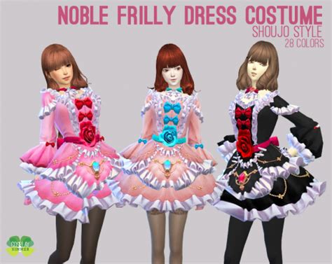 Noble Frilly Dress For The Sims 4 By Cosplay Simmer Harajuku Fashion