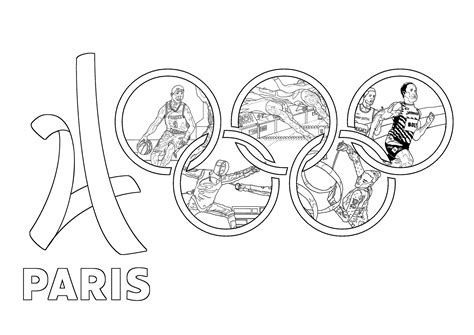 Olympic games paris 2024 - Olympic (& sport) Adult Coloring Pages