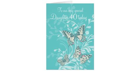 Daughter 40th Birthday Butterflies Card Zazzle