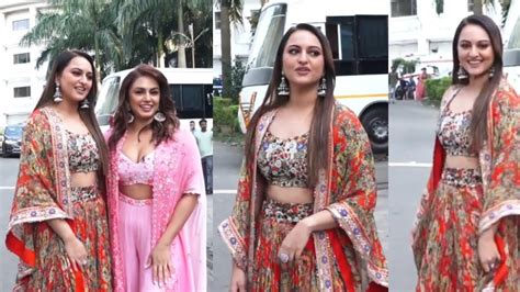 Huma Qureshi And Sonakshi Sinha Spotted At Indian Idol Set For The Promotion Of Film Double Xl