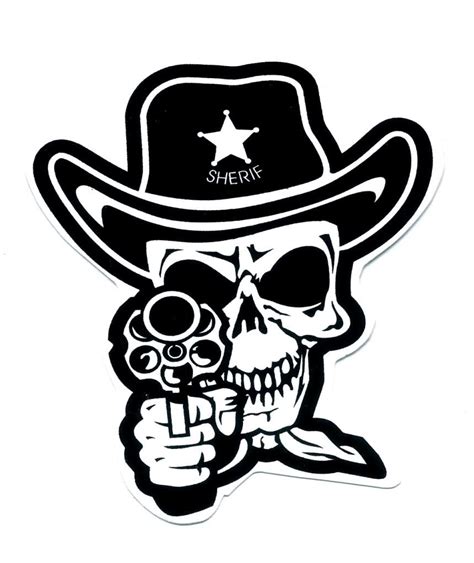Sheriff Skull Head Cowboy Hat Bandana Loaded Guncustom Made Decal Wall