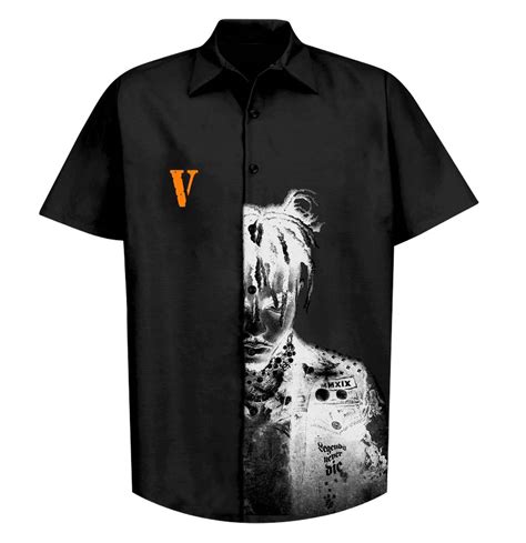 Vlone Juice Wrld X Vlone Button Up Tee In Black Grailed