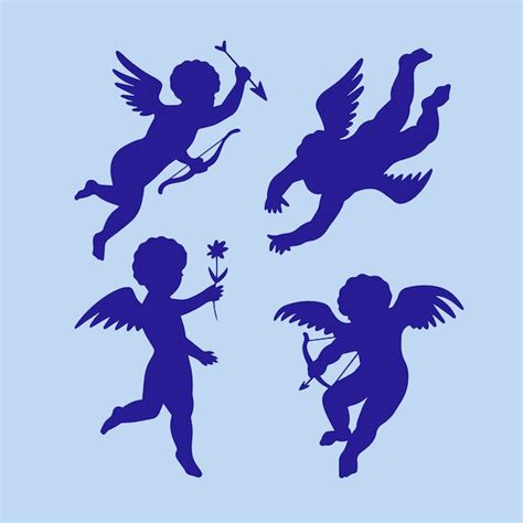 Free Vector Hand Drawn Baby Angel Silhouette Illustration
