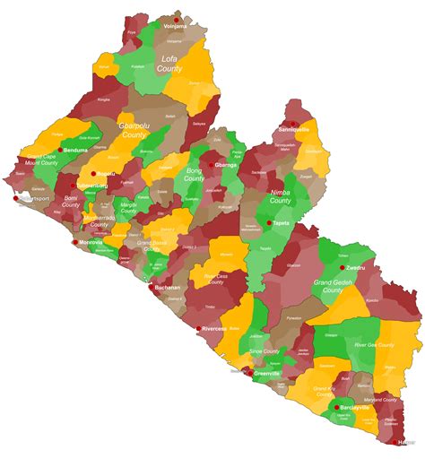 Liberia Regions Map Geography And Facts Mappr