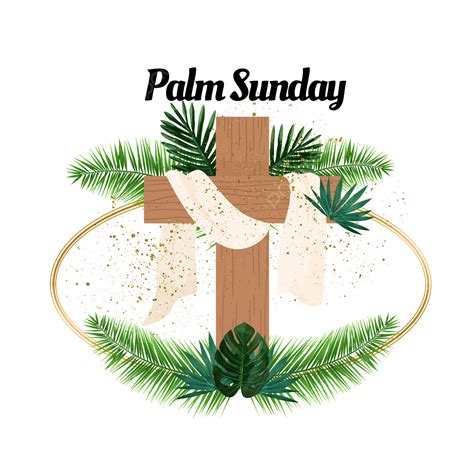 Creative Palm Sunday Oval Border Palm Sunday Frame Christianity Png