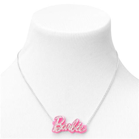 Barbie™ 16 Nameplate Necklace Pink Claires Us