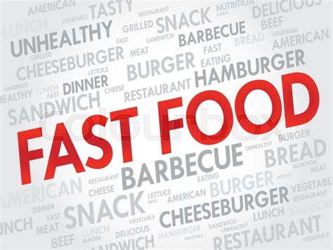 Fast Food Word Cloud Concept Stock Vector Colourbox