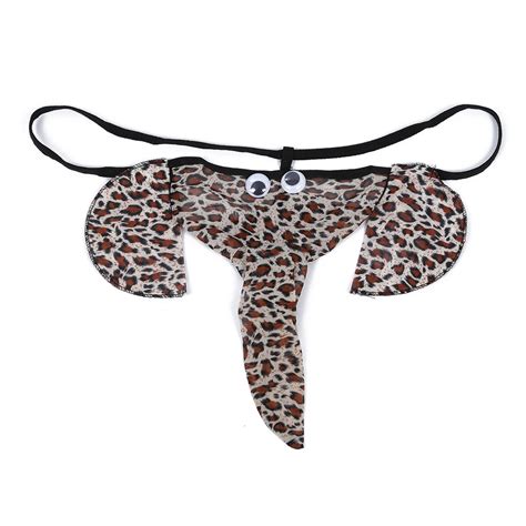 5x Mens Leopard Grain Elephant Pouch G String Thong Underwear New W2n9