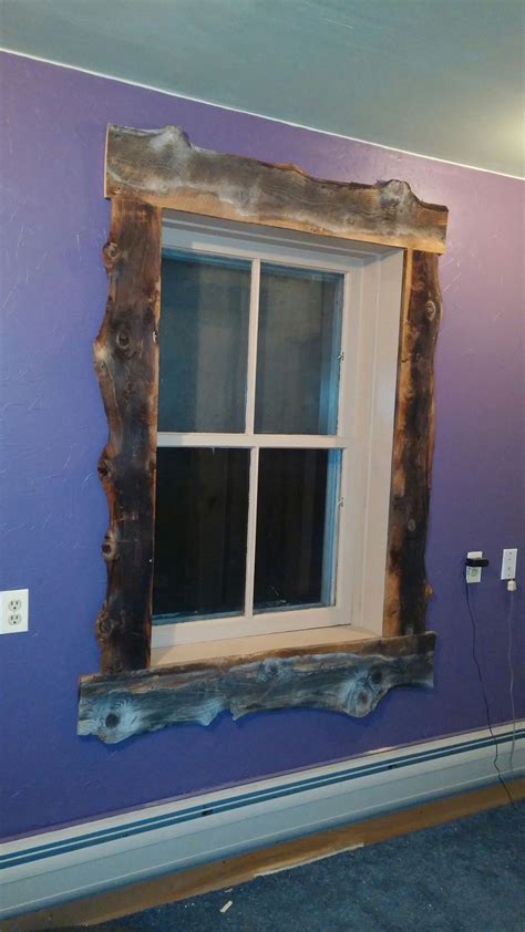 Trimmed Out The Window With Old Slab Barnwood In 2020 Rustic House
