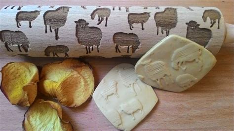 Rolling Pin Wooden Laser Cut Stylish Sheeps Rams By Sugaryhome