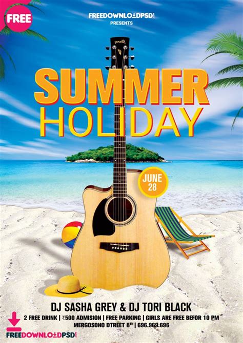 Best Summer And Tropical Free Psd Flyers Free Psd Flyer