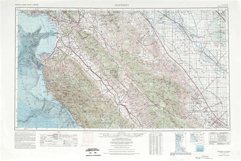 Monterey Topographic Map Ca Usgs Topo 1250000 Scale