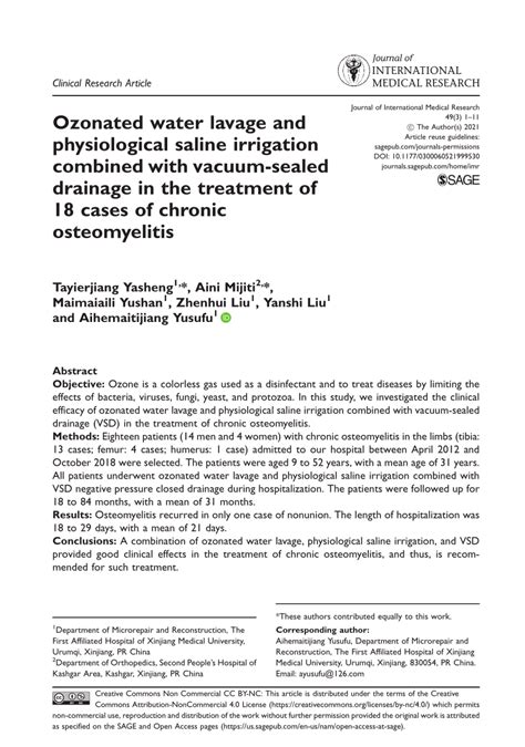 PDF Ozonated Water Lavage And Physiological Saline Irrigation