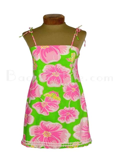Lilly Pulitzer Bright Pink And Green Hibiscus Sundress Vintage Dress Design Vintage Lilly