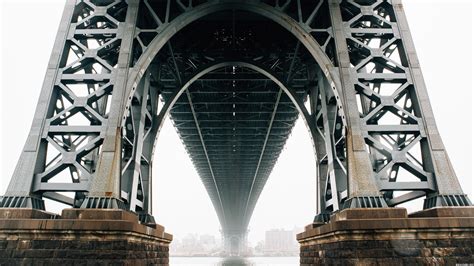 Gray Metal Bridge Architecture Bridge New York City Brooklyn Hd