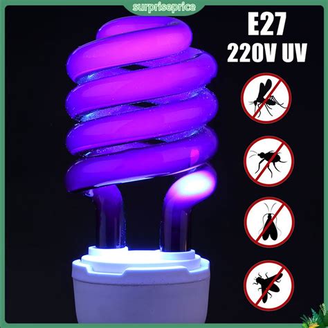 220v E27 Spiral Energy Saving Uv Ultraviolet Fluorescent Black Light