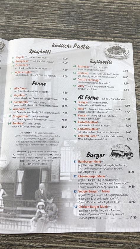 Speisekarte Von Pizzeria La Stazione Rösrath Rösrath