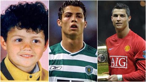 la evolución del look de cristiano desde su infancia hasta la actualidad