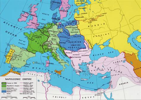 Map Of Napoleons Empire In 1812 Just Before His Invasion Of Russia