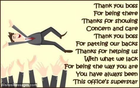 Thank You Card Poem For Boss From Colleagues Thank You Quotes For