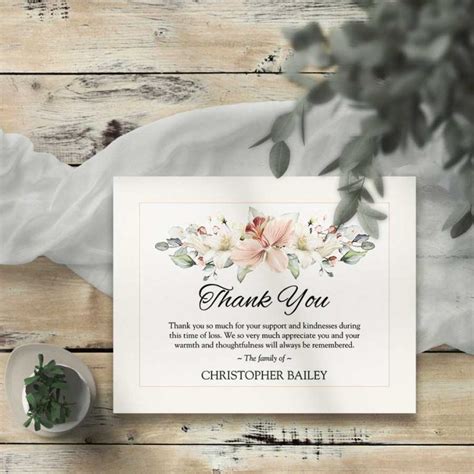 Free Printable Bereavement Thank You Cards