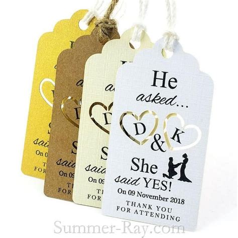 Personalized He Asked She Said Yes Wedding Gift Tags Wedding Gift Tags Gift Tags Gifts