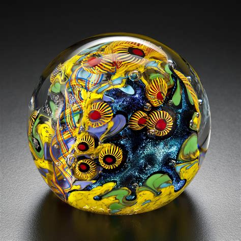 Canary Islands Paperweight By David Lindsay Art Glass Paperweight