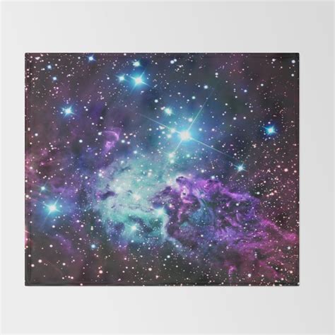 Fox Fur Nebula Purple Teal Galaxy Throw Blanket By Me101 Society6