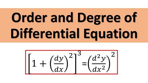 Order And Degree Of Differential Equation Youtube