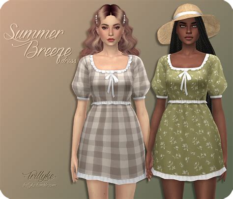 Summer Breeze Dress Sims 4 Dresses