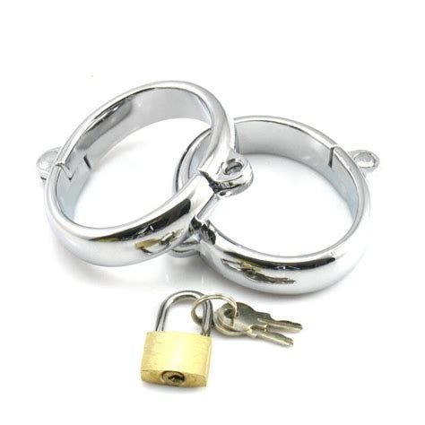 Metal Handcuffs For Sex With Lock Oval Delicate Alloy Bdsm Handcffs