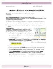 2018 activity c (continued from previous page) 6. Unknown Substances Worksheet - Get the Gizmo ready 0 Click Reset Under Select a sample choose ...