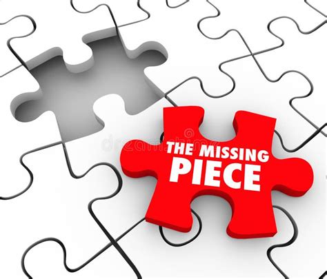 The Missing Piece Found Puzzle Complete Finishing Finding Lost F Stock