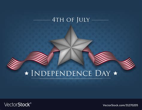 Greeting Card Happy Independence Day 4th July Vector Image