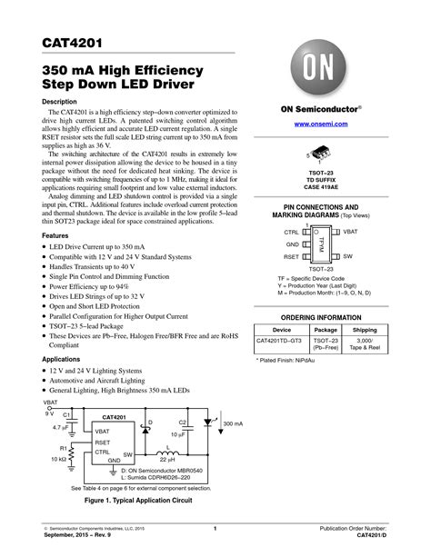 Datasheet Cat4201 On Semiconductor Preview And Download
