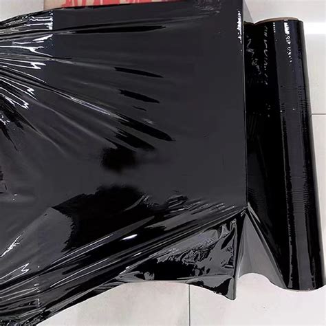 pe black stretch film anti penetration packaging material large size plastic film on a roll