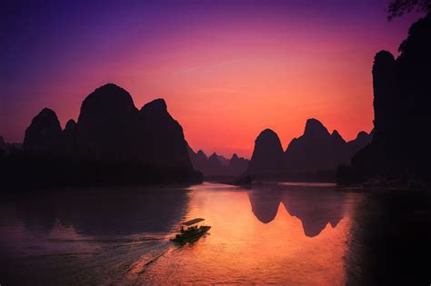 Xingping And Sunset Sunset Landscape Cityscape