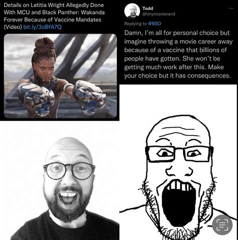 Real Life Soyjack Responds To Story Of Black Actress Refusing The Vax Meme By Dranklestein