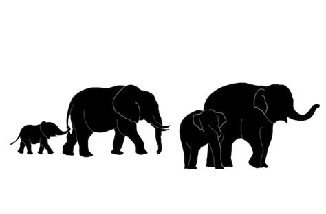 Silueta De Elefante Con El Icono Del Logotipo De La Cría De Elefante