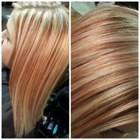 Blonde color copper blonde balayage copper hair highlights. Blonde highlights with Strawberry Blonde Lowlights ...
