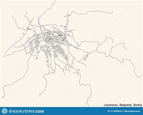 Mapa De Carreteras De La Municipalidad De Lazarevac De Belgrado Serbia