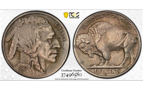 United States 5 Cents 1917 S Pcgs Graded Au Details Buffalo Type