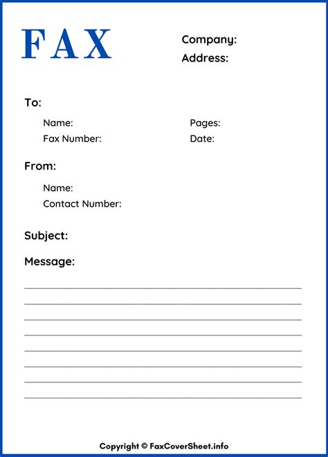 Printable Fax Cover Sheet Free Fax Cover Sheet Template