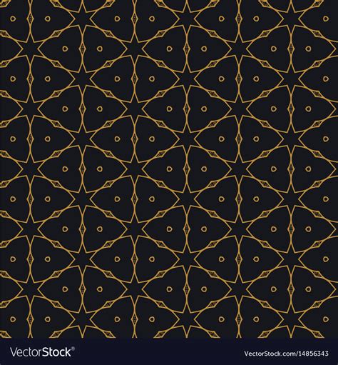 Islamic Pattern Design In Black Background Vector Image