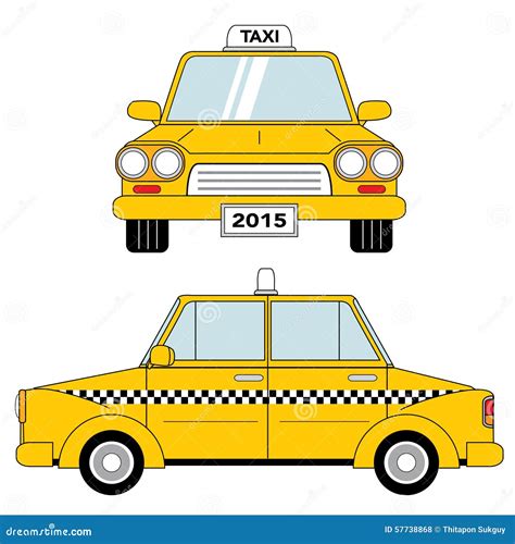 Taxi Front Side Stock Vector Image 57738868