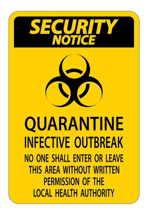 Security Notice Quarantine Infective Outbreak Sign Isolate On