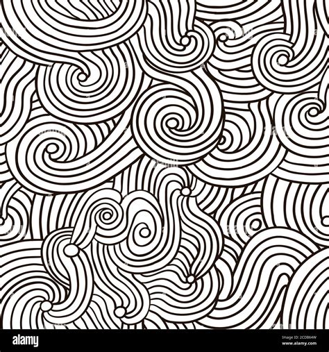 Abstract Doodle Line Curly Seamless Pattern Stock Vector Image And Art