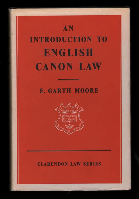 An Introduction To English Canon Law By E Garth Moore Hardcover