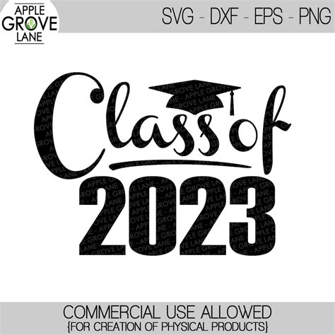 Class Of 2023 Svg Printable Clipart Graduation Cut File Etsy Images